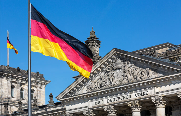 Reichstag-building-with-German-flags